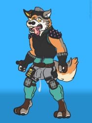 absurd_res accidental anthro bembosdoggo bodily_fluids canid canine canis clothed clothing conjoined cum duo epic_games erection fennix_(fortnite) fortnite fox frottage fur fusion genital_fluids gloves handwear headgear hi_res leaking leaking_cum male male/male mammal merging orange_body orange_fur precum sex sharing_clothing simple_background tail tongue transformation wendell_(fortnite) wolf yellow_eyes