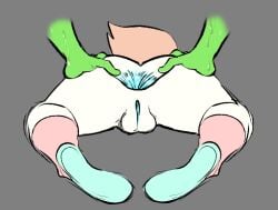 1girls anus ass cartoon_network dzk gem_(species) pearl_(steven_universe) peridot_(steven_universe) pussy rear_view spreading spreading_anus steven_universe yuri