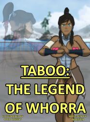 1girls abs avatar_legends breasts cover dalo_knight dark-skinned_female dark_skin english_text female female_only korra nipple_pasties pasties ponytail text the_avatar the_legend_of_korra water_tribe