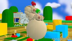 3d 3d_(artwork) big_ass big_breasts big_penis cum cumflated_belly cumflation female futanari huge_ass huge_breasts hyper_cumflation mario_(series) naked nintendo nude penetration penis sex spaghettis_(artist) sprixie_princess super_mario_3d_world