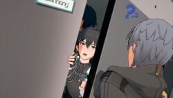 3boys 3d anal anal_sex animated black_hair blade_(honkai:_star_rail) blush caelus_(honkai:_star_rail) caught_in_the_act dan_heng from_behind gay grin honkai:_star_rail implied_sex kiryuma looking_at_another looking_pleasured male mp4 no_sound sex sex_from_behind short_hair tagme video watching yaoi