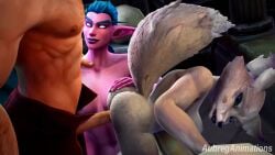 animated anthro aubreganimations blender blizzard_entertainment elf human male/female male_penetrating no_sound size_difference tagme video vulpera warcraft watching