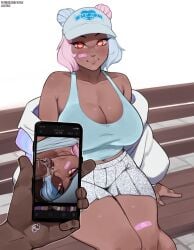 big_breasts blowjob dark-skinned_female dark-skinned_male fortnite leelah_(fortnite) lilatole oral