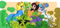 4girls ami_bandicoot anthro anthro_only ass bandicoot brappycatty crash_(series) crash_team_racing crash_team_racing_(series) crash_team_racing_nitro-fueled fart furry furry_only isabella_bandicoot liz_bandicoot megumi_bandicoot nitro_squad sunniefunnie