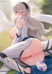 1girls absurdres anus ass bare_thighs barefoot blonde_hair blush breasts censored corrin_(female)_(fire_emblem) corrin_(fire_emblem) corrin_(fire_emblem)_(female) dragon_girl egg egg_laying embarrassed female female_only fire_emblem fire_emblem_fates foot_out_of_frame grey_hair hair_between_eyes hairband has_uncensored_version highres inner_thighs large_ass legs light-skinned_female light_skin long_hair looking_at_viewer mosaic_censoring mosaic_censorship nintendo norza nude nude_female pointy_ears puffy_nipples pussy pussy_juice red_eyes soles solo stirrup_legwear tail thighs toeless_legwear toes