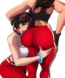 ass ass_focus ass_grab ass_worship big_ass booty evie_(fortnite) eyewear_on_head fortnite head_on_ass huge_ass lesbian magaska19 pantylines ruby_(fortnite) sunglasses_on_head yuri