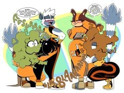 anthro anthro_only badger_ears badger_humanoid badger_tail brown_gas fart fart_cloud fart_fetish green_gas ineptoutcast ineptoutgassed lemur_humanoid sonic_(series) sonic_the_hedgehog_(series) sticks_the_badger sticks_the_jungle_badger tagme tangle_the_lemur wet_fart