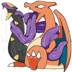 big_penis bodily_fluids charizard cum feral generation_1_pokemon generation_3_pokemon genital_fluids genitals huge_cock hyper hyper_genitalia hyper_penis hyper_tongue long_penis long_tongue low_res male multi_tongue nintendo penis pokemon pokemon_(species) reptile scalie sevi_blaze seviper snake snake_penis tongue unusual_anatomy unusual_genitalia unusual_penis