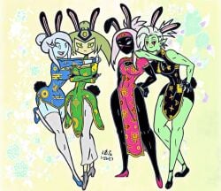 adventure_time alien_girl bunny_ears bunny_girl bunny_tail china_dress chinese_clothes crossover duck_dodgers ice_queen ice_queen_(adventure_time) lord_dominator martian martian_(duck_dodgers) my_life_as_a_teenage_robot queen_tyr'ahnee robot_girl vexus wander_over_yonder