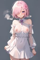 ai_generated cute embarrassed fate/grand_order fate_(series) female mash_kyrielight mashu nervous pink_eyes pink_hair shielder_(fate) shielder_(fate/grand_order) solo stable_diffusion type-moon