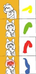 1anthro 1furry anonymous_artist anthro anthro_female canine canine_penis drakeposting equine_penis female furry furry_female furry_only human_penis meme open_mouth penis pointing prehensile_penis silhouetted_penis smile tongue tongue_out