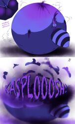 big_belly blueberry_inflation bulging_eyes bursting creaks dazed explosion inflation juice leaking male moaning permanent spherical_inflation sunken_head sunken_limbs swelling tagme thick_thighs whimper wide_hips