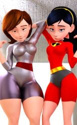 2girls 3d 3d_(artwork) ass athletic athletic_female big_ass big_breasts black_hair bottom_heavy breasts brown_hair bubble_ass bubble_butt bust busty chest curvaceous curvy curvy_figure dark_hair daughter digital_media_(artwork) disney elastigirl eyebrows eyelashes female female_only fit fit_female helen_parr hero heroine hips hourglass_figure huge_ass huge_breasts human large_ass large_breasts legs light-skinned_female light_skin long_hair mature mature_female milf mother mother_and_daughter multiple_girls petite petite_body petite_female pixar pixar_mom round_ass round_butt short_hair slim slim_waist straight_hair superhero superheroine the_incredibles the_incredibles_2 thick thick_hips thick_legs thick_thighs thighs top_heavy upper_body violet_parr voluptuous voluptuous_female vtemp waist wide_hips