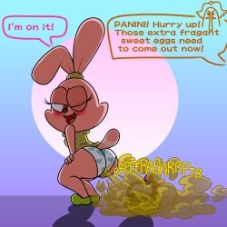 anthro ass basket brap bunny chowder chowder_(series) dialogue easter easter_egg easter_eggs egg_basket eggs endive fard fart fart_fetish farting farts fetish furry gassy panini panini_(chowder) rabbit thomzone what