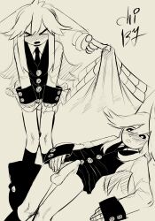 1boy animal_ears chi_137 dick femboy funamusea genderswap_(ftm) kawaii long_hair moge-ko mogeko_castle rule_63 shoes skirt solo solo_anthro