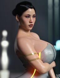 1girls 3d asian asian_female big_penis black_hair blue_eyes cyberpunk_2077 female female_only hanako_arasaka large_breasts makeup pale-skinned_female pale_skin rude_frog solo solo_female solo_focus thick thick_ass thick_legs thick_lips thick_thighs thighs tied_hair voluptuous voluptuous_female