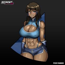 1girls 2020s 2023 abs alpha_female alternate_breast_size animesque avatar_legends belmont big_ass big_breasts big_butt blue_eyes blush brown_hair dark-skinned_female dark_skin dolphin_shorts female fit_female heroine korra long_hair love muscular muscular_female nickelodeon shiny_hair side_slit smile solo solo_female sports_bra sportswear strong_tomboy_(spectrum) sweat sweaty sweaty_tomboy the_avatar the_legend_of_korra thick_thighs thighs thong tomboy two_tone_bottomwear two_tone_bottomwear_(blueandwhite) water_tribe watermark western_art western_cartoon wide_hips