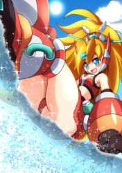 armpits ciel_(mega_man) kotatuman_dash mega_man mega_man_x_dive mega_man_zero swimsuit tagme