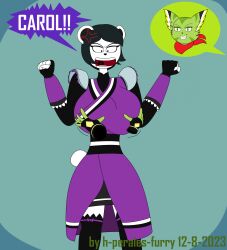 angry anthro carol_tea feline freedom_planet freedom_planet_2 grabbing_breasts h-perales-furry neera_li panda screaming video_games wildcat