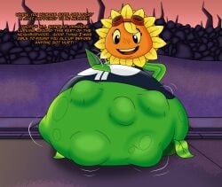 belly big_belly ectoplasmicresidue english_text fat fat_fetish fetish flower flower_girl plant plant_girl plants_vs_zombies plants_vs_zombies:_heroes popcap_games pvz solar_flare_(pvz) stomach sunflower sunflower_(pvz) text vore vore_belly