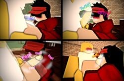 1boy 1girls 3d before_oral handjob iris_(rusmynth) roblox roblox_game robloxian tagme work_at_a_pizza_place