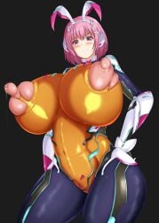 1girls areolae big_breasts big_thighs blush bodysuit breasts busty curvy erect_nipples female female_only gigantic_breasts huge_breasts huge_thighs kero_kerorinpa large_breasts large_thighs massive_breasts nipples nipples_outside solo solo_female thick_thighs thighs tight_clothing tight_fit tights torn_bodysuit voluptuous