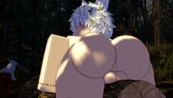 1boy 3d forest forest_background gab_(gabbers) gabbers gay roblox robloxian self_upload solo tagme white_hair