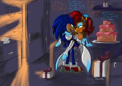 anthro archie_comics bodily_fluids cake clothing dawnelle dessert dialogue dress duo erect_nipples eulipotyphlan female food genital_fluids genitals gift gloves ground_squirrel handwear hedgehog male male/female mammal nipples penetration penis pussy_juice rodent sally_acorn sciurid secret_sex sega sonic_(series) sonic_the_hedgehog sonic_the_hedgehog_(archie) sonic_the_hedgehog_(comics) sonic_the_hedgehog_(series) vaginal_penetration