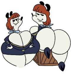 ass breasts disney erica_(mickey_mouse_shorts) mickey_mouse_shorts theslashfive white_background