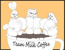 2017 aged_up anais_watterson anthro areolae ass ber00 beverage breast_grab breast_press breast_squish breasts breasts_frottage cartoon_network chowder coffee cream_the_rabbit crossover english_text female group hand_on_breast huge_breasts hyper hyper_breasts lagomorph large_breasts mammal nipples nipples_touching nude open_mouth panini pussy rabbit slightly_chubby sonic_(series) text the_amazing_world_of_gumball thick_thighs tongue tongue_out