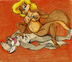 ambiguous_penetration amy_the_squirrel anthro areola balls_deep blonde_hair breasts canine chest_grab chest_tuft cowgirl_position duo female fucked_silly fureverick hair hi_res inner_ear_fluff interspecies lactation male mammal mature_female milk navel nipples nude on_top open_mouth penetration pregnant pregnant_sex projectile_lactation pussy rodent sabrina_online sex smile spread_legs spreading squirrel straight thomas_woolfe tongue tongue_out tuft webcomic wolf