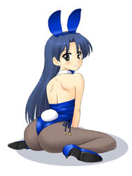 ass bunny_ear bunny_girl bunnysuit cosplay high_heels idolmaster kemonomimi kisaragi_chihaya masakichi_(crossroad) pantyhose shoes usamimi