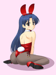 ass bunny_ear bunny_girl bunnysuit cosplay high_heels idolmaster kemonomimi kisaragi_chihaya masakichi_(crossroad) pantyhose shoes usamimi