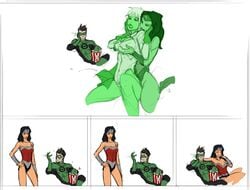 breast_grab darren_geers dc_comics female geersart green_lantern green_lantern_corps hal_jordan hologram justice_league leotard montage multiple_girls popcorn power_girl simple_background sketch voyeur voyeurism wonder_woman wonder_woman_(series) yuri