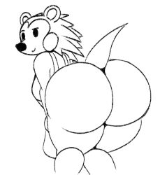 1girls animal_crossing anthro anthro_only apron apron_only ass ass_focus big_ass big_butt butt_focus eyes female female_focus female_only furry furry_only hedgehog hedgehog_humanoid inviting line_art mabel_able miso_souperstar nintendo simple_background sketch smile smiling_at_viewer solo solo_female solo_focus tail white_background