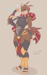 2023 2d 2d_(artwork) 5_fingers 5_toes armor armored arrow ass athletic athletic_female avian avian_feet avian_humanoid beak big_ass big_breasts big_thighs bird bird_girl breasts brown_fur busty claws cleavage covered_nipples curvaceous curvy curvy_figure feathered_tail feathers fingerless_gloves fit_female gloves hi_res highres hips hourglass_figure huge_breasts lady_windchaser_(wyntersun) large_ass large_breasts leggings loincloth original original_character slim_waist smile smiling smiling_at_viewer standing tail thick_thighs thighs voluptuous wide_hips wyntersun yellow_eyes