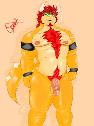 1boy 1male bara bowser bowser_day chubby gaek gaek_art gay male_only mario_(series)