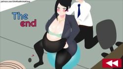 1girls animated big_belly big_breasts bijin_onna_joushi_takizawa-san dialogue dimpixelanimations english_text female fetal_movement game japanese_dialogue japanese_language japanese_voice_acting lactation male office_clothing office_lady pregnant solo_female sound sound_effects takeda_kouta takizawa_kyouko text text_bubble thick_thighs video yoga_ball