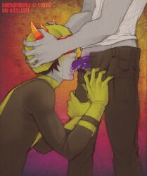 2boys clothing cronus_ampora crying diphallia diphallism duo duo_focus gay homestuck horns male male_only mituna_captor multi_penis noncon nonconsensual oral penis rape tagme tentabulge tentacle_penis unusual_penis yaoi