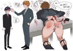 2boys anal big_thighs butt_slap childe_(genshin_impact) condom domination_loss erect_penis evilwiistef freckles fucked_silly gay genshin_impact ginger humiliation male/male male_only moaning revenge scaramouche_(genshin_impact) slap_mark small_dom_big_sub suit tartaglia_(genshin_impact) tied_up twink yaoi