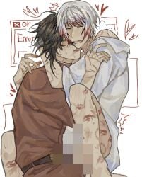 bite_mark censor_bar censored clothed_sex heavy_breathing hickey hickey_marks huffing jouno_saigiku lipstick lipstick_mark saigiku_jouno suegiku suehiro_tecchou tecchou_suehiro trembling