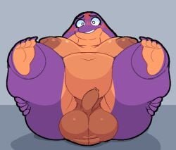 1futa anthro areola areolae ass balls belly big_ass big_balls_small_penis big_belly big_breasts breasts feet flaccid futanari huge_ass huge_balls huge_belly huge_breasts keeshee nipples oversized_balls overweight penis purple_body raised_legs retracted_balls small_penis snake snake_girl solo solo_futa welwraith