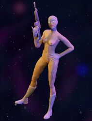 3d 3d_(artwork) assault_rifle belly belly_button biting_tongue blender blender3d blender_(medium) blender_(software) blender_cycles blender_eevee boots boots_only exposed exposed_ass exposed_breasts exposed_nipples exposed_pussy exposed_shoulders exposed_torso fortnite fortnite:_battle_royale gloved_hands gloves gloves_and_boots_only gloves_only glowing_eyes gun hands_on_hips holding_gun light-skinned_female light_skin looking_at_viewer looking_down mask mask_on_head mask_only masked masked_female naked naked_female nude nude_female outer_space petite petite_body petite_female polarity_(fortnite) simple_background slim_waist solo solo_female solo_focus space taunting tease teasing teasing_viewer tongue tongue_out white_boots white_eyes white_gloves white_mask wide_hips