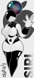 1girls :< :( android anthro apple_inc. big_breasts big_forearms black_legwear black_outline black_thighhighs breasts curvy dakkii digital_media_(artwork) female floating_head front_view full_body grey_theme gynoid hips hourglass_figure joints legwear love_handles mascot near_monochrome no_eyes no_face no_feet outline robot robot_girl robot_joints round_head siri_(apple) small_waist solo thick thick_thighs thighhighs thighs white_outline wide_hips