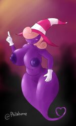 big_ass big_breasts female female_only hat humanoid mario_(series) naked nintendo non-human nude paper_mario paper_mario:_the_thousand-year_door philahorns pink_hair shadow_siren vivian_(paper_mario) witch_hat