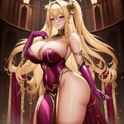 ai_generated bimbo blonde_hair chaos_(warhammer) cult cultist gold gold_(metal) gold_jewelry jewelry latex latex_clothing latex_gloves pink_clothes pink_clothing skimpy skimpy_clothes slaanesh slaaneshi_cultist unstable_diffusion voluptuous warhammer_(franchise) warhammer_fantasy