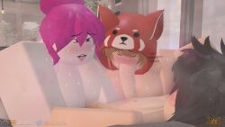 1boy 2girls 3d arsenal_(rolve) blowjob cock_worship completely_nude female grena guest_(roblox) guest_224 newgrounds_username original_character penis red_panda_(rolve) roblox roblox_game robloxian rolve source_request sweat tagme tongue_out twitter_username watermark