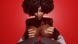 3d 3d_(artwork) breast_grab breasts dark-skinned_female dark_skin doctor_slone female fortnite fortnite:_battle_royale ikonik inminent_sex looking_at_viewer male