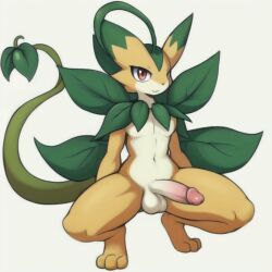 ai_generated anthro anthro_male balls furry furry_male furry_only george11 lilligant male male_only medium_penis paws penis plant_humanoid pokemon_(species) stable_diffusion yellow_body yellow_skin