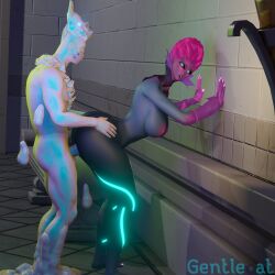 against_wall chrome_(fortnite) drift_(fortnite) female fortnite gasp gentlecat hands_on_hips penetration sex sex_from_behind summer_drift the_herald_(fortnite)